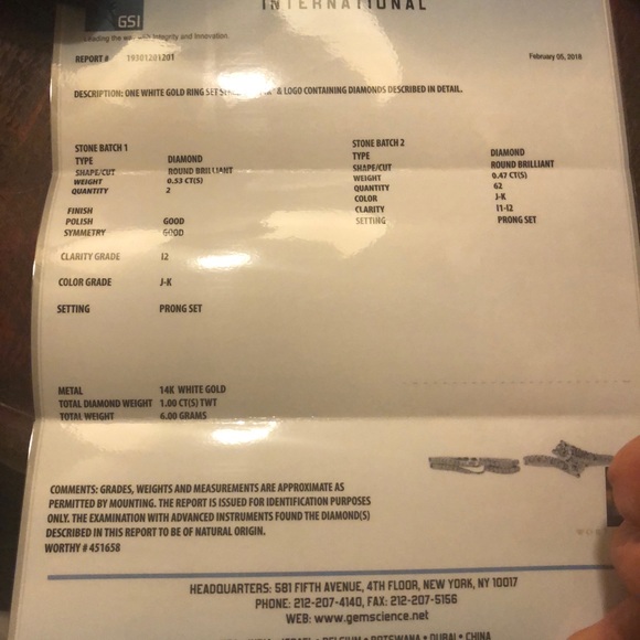 1 carrot diamond ring with all original papers - Picture 5 of 6